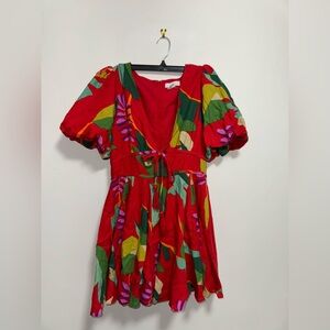 House of Harlow 1960 Red and Green Dress